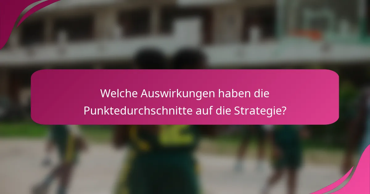 Welche Auswirkungen haben die Punktedurchschnitte auf die Strategie?