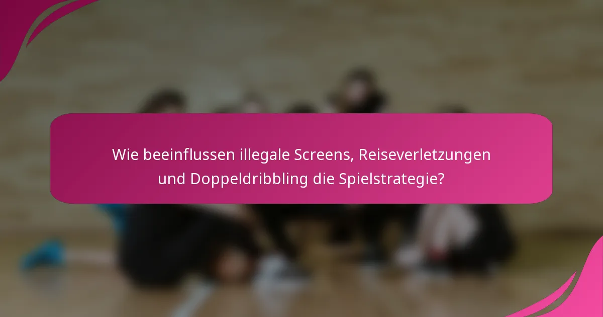 Wie beeinflussen illegale Screens, Reiseverletzungen und Doppeldribbling die Spielstrategie?